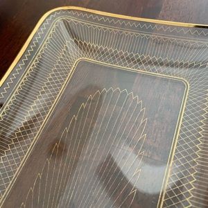 Vintage gold trimmed glass serving tray